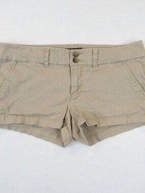 American Eagle Outfitters Micro Mini Shorts Junior's 6 Khaki Stretch Low Rise